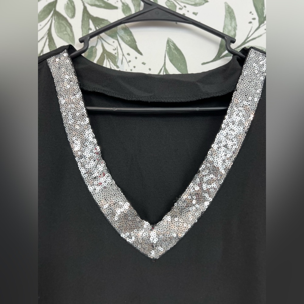 Loose Comfy V Neck Short Sleeve Bow Off Shoulder Midi Sequin Dress Boho Size XXL - Picture 9 of 14